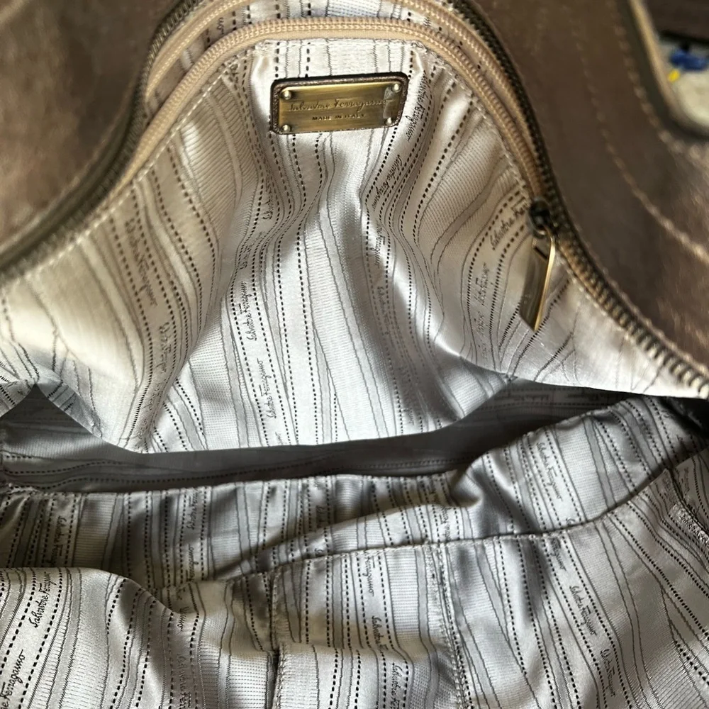 Large Platinum Ferragamo Tote